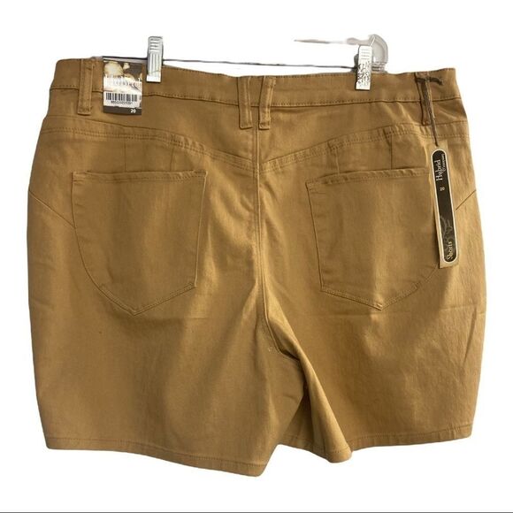 HYBRID & CO.Women’s Tan/Orange Jean Shorts,Sz 20,Cotton,Polyester, spandex blend - Picture 2 of 13